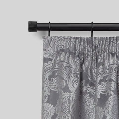Matt Black Full Stop Extendable Curtain Pole with Rings