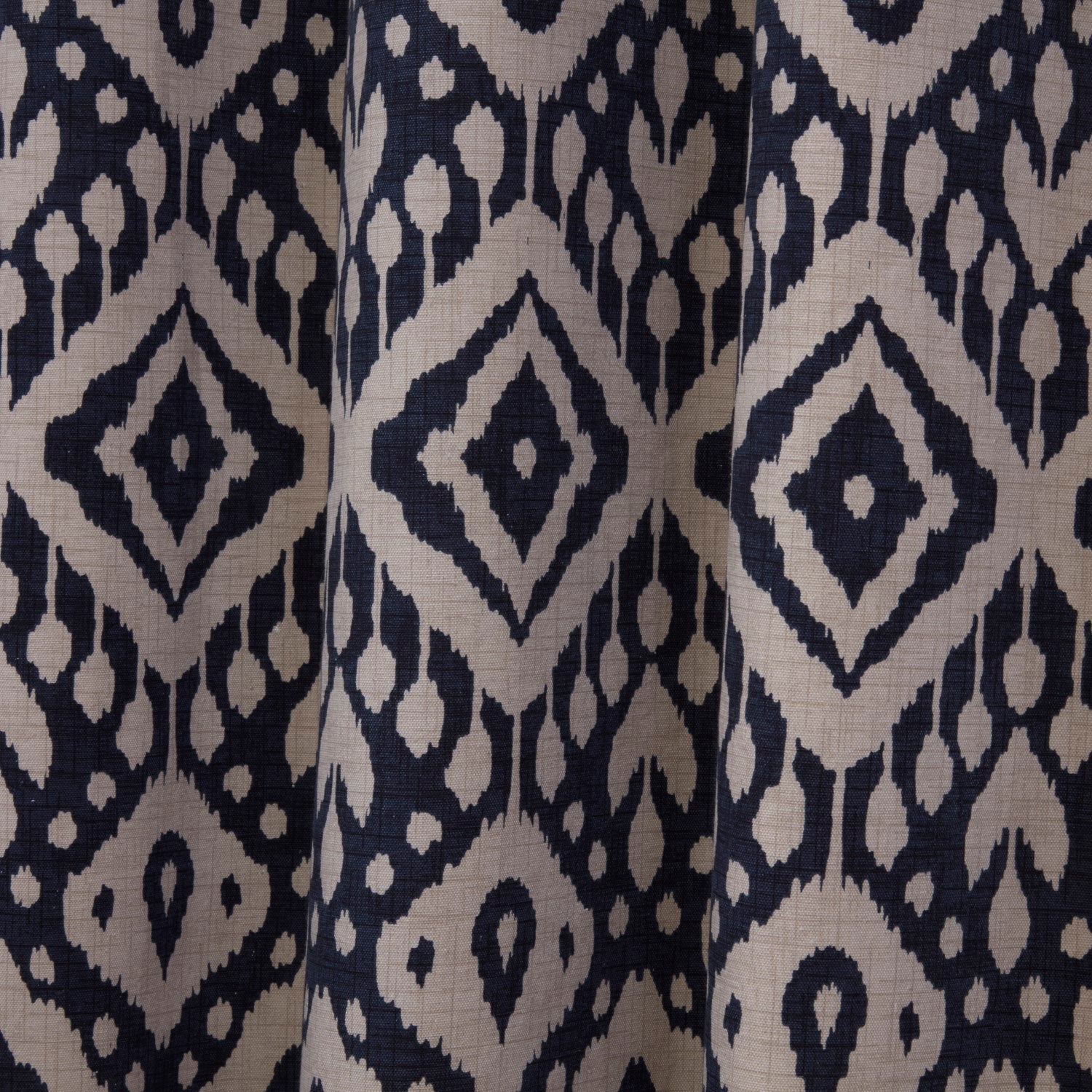 Marrakech Navy Blue Geometric Eyelet Curtains