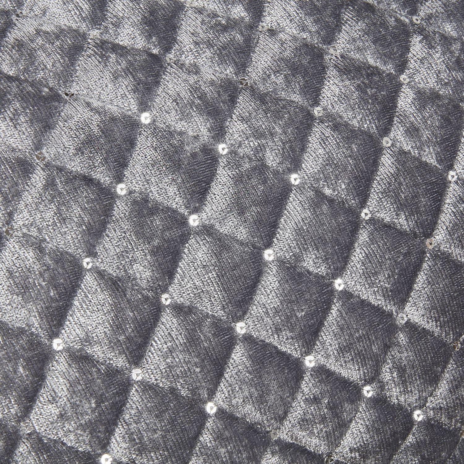 Glamour Silver Quilted Sequin Velvet Duvet Set