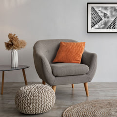 Henley Burnt Orange Pleated Velvet Cushion Covers (Pair)