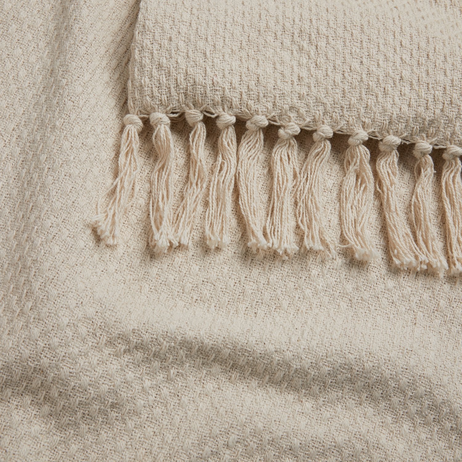 Hayden Cream Cotton Throw (130cm x 180cm)
