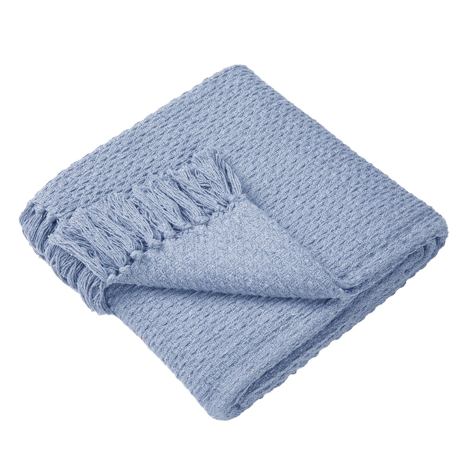 Hayden Blue Cotton Throw (130cm x 180cm)