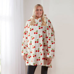 Cherries Oversized Fleece Hoodie
