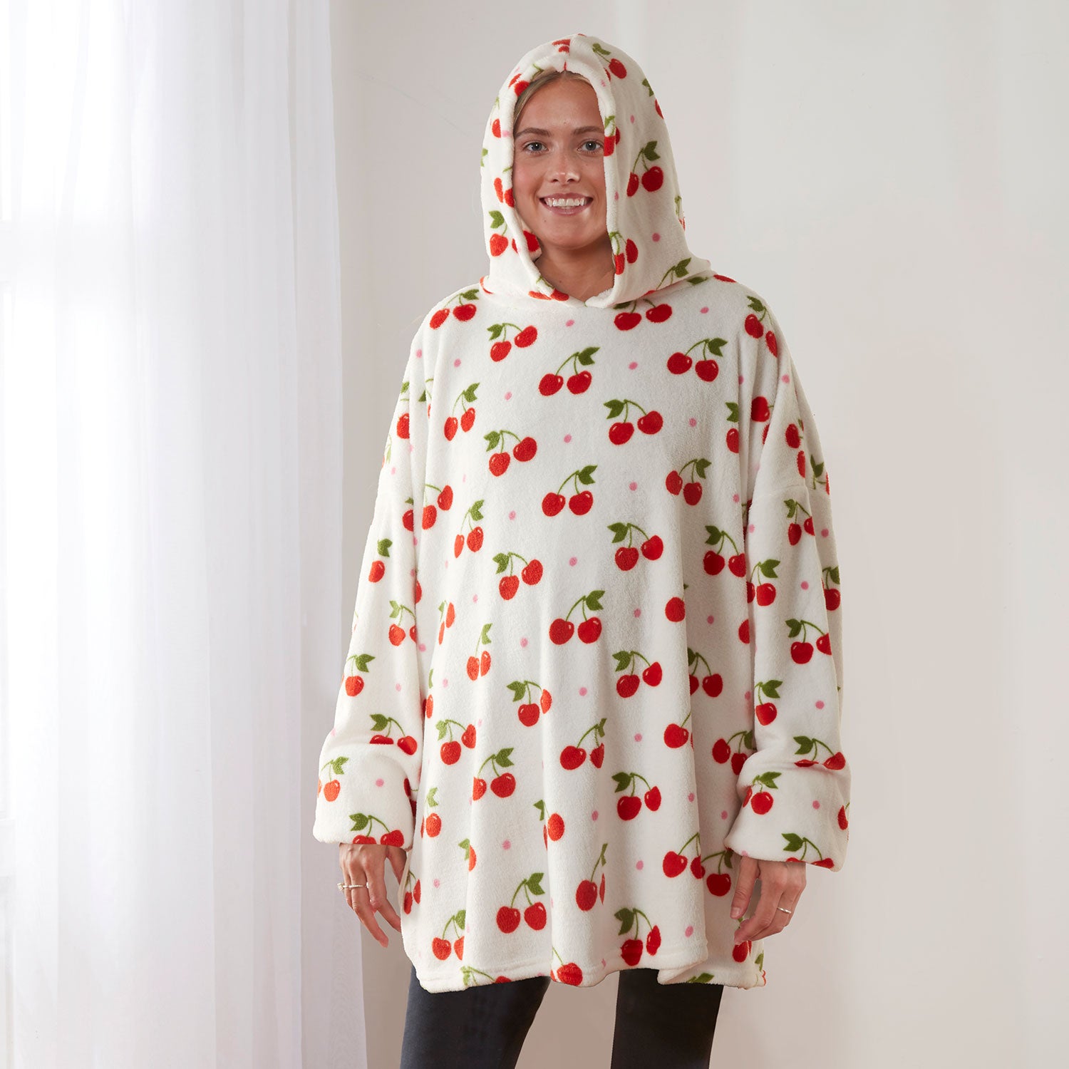 Cherries Oversized Fleece Hoodie