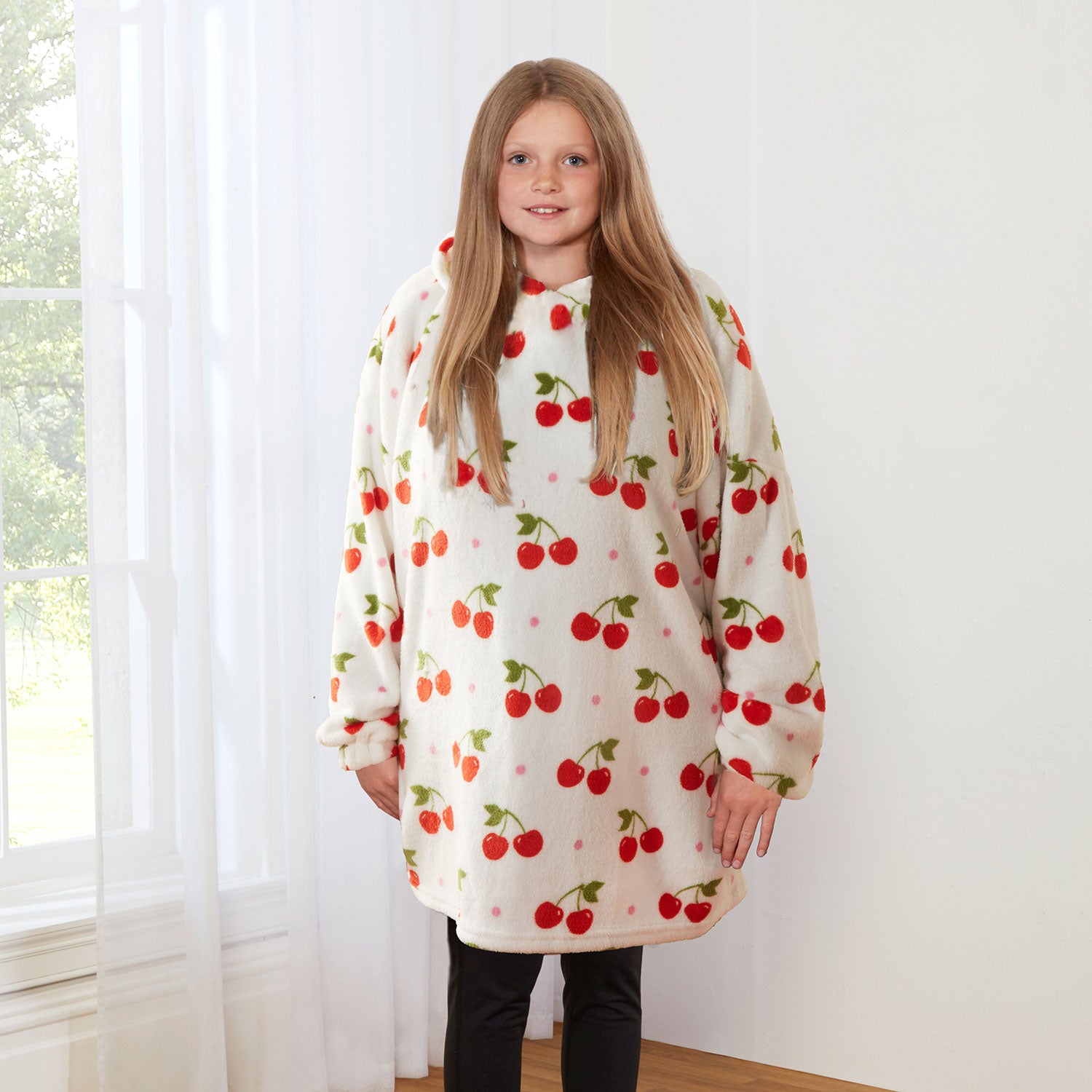 Cherries Oversized Fleece Hoodie