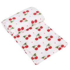 Red Cherries Printed Fleece Throw (130cm x 150cm)