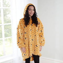 Bee Ochre Yellow Oversized Fleece Hoodie