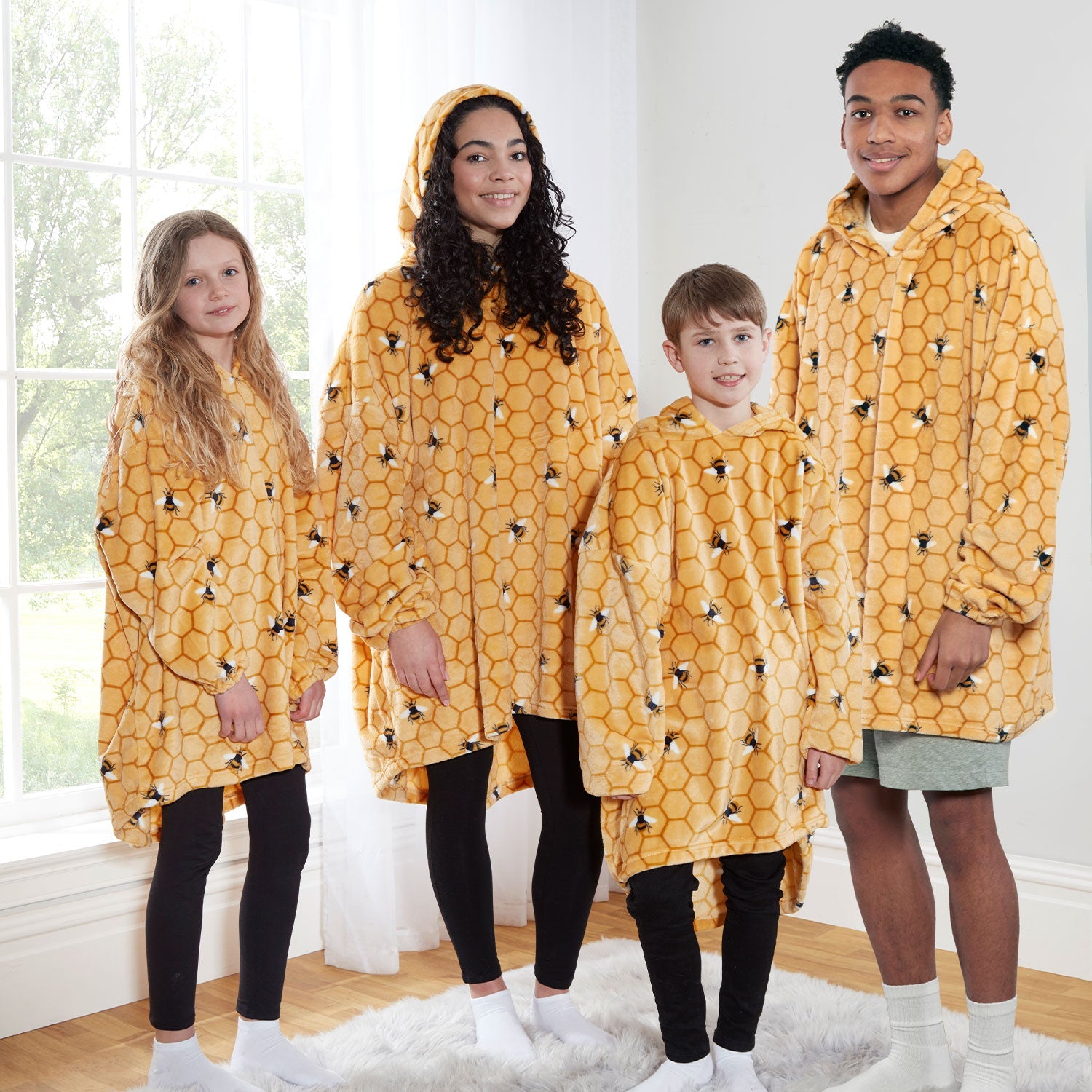 Bee Ochre Yellow Oversized Fleece Hoodie