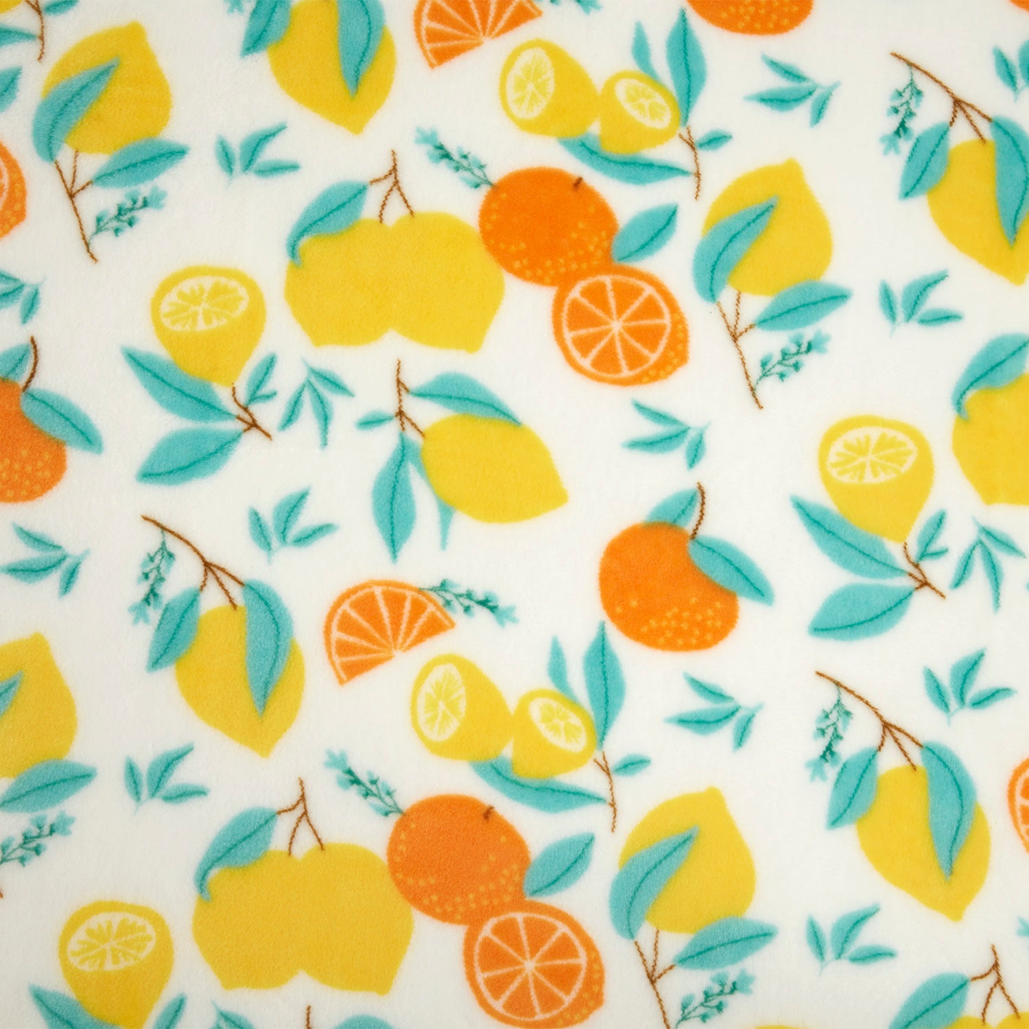 Lemon Citrus Printed Fleece Throw (130cm x 150cm)