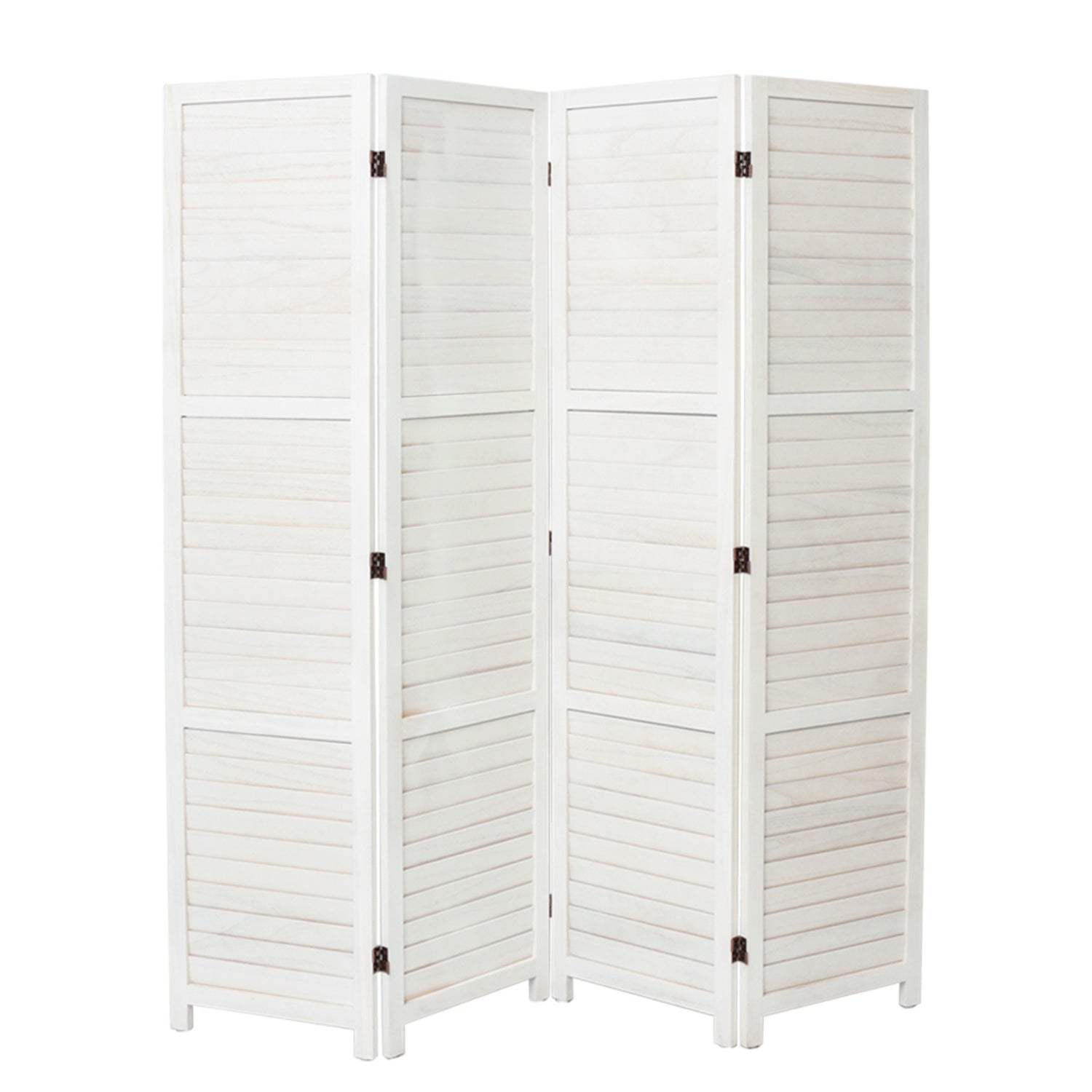 Solid Wood 4-Panel Folding Room Divider Screen