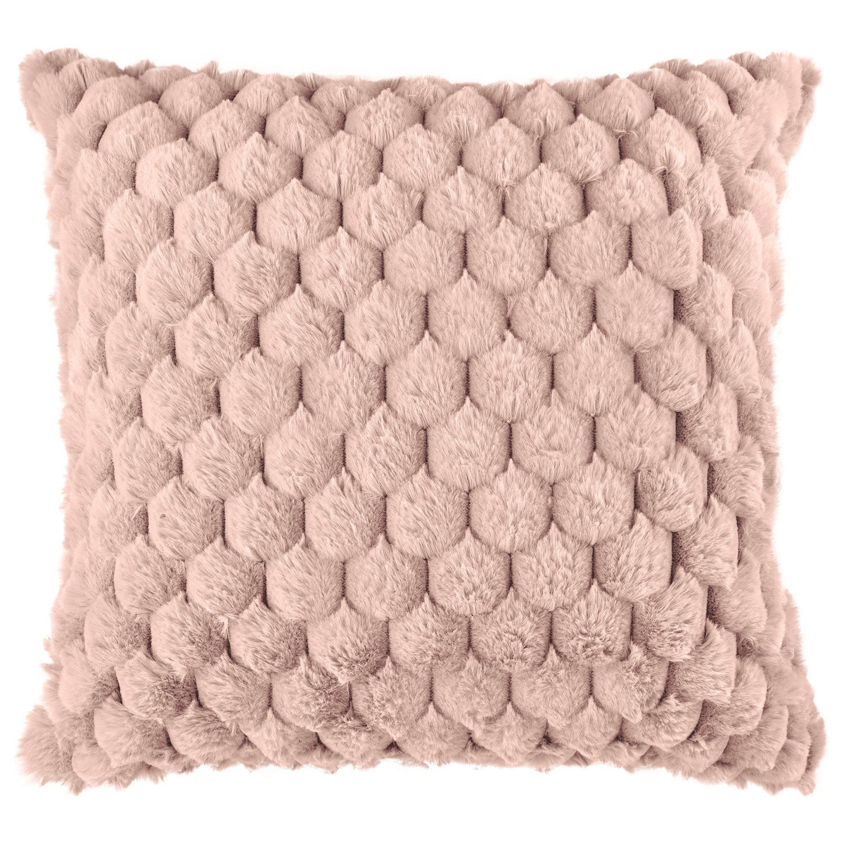Lush Blush Pink Faux Fur Cushion Cover (Pair)
