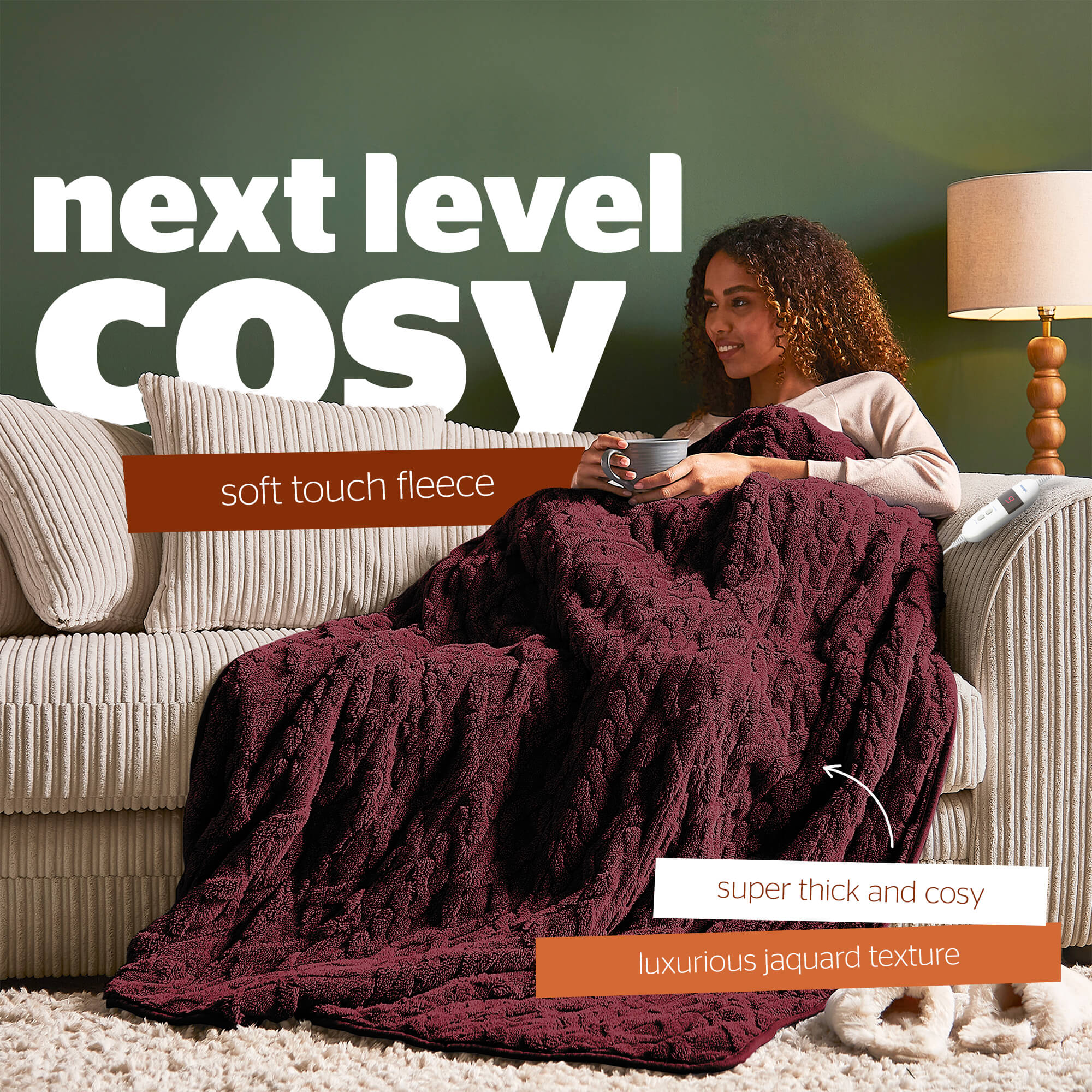 Silentnight Luxury Super Cosy Berry Heated Throw