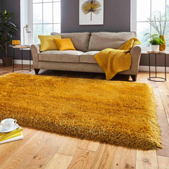 Montana Yellow Luxury Shaggy Rug