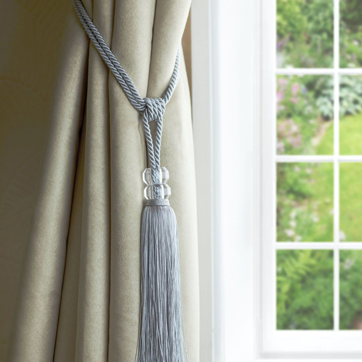 Orla Silver Curtain Tieback Pair