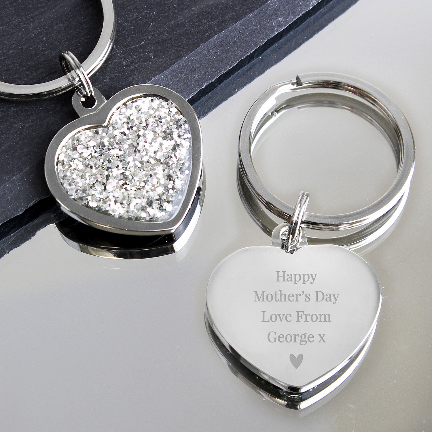 Personalised Diamante Heart Key Chain