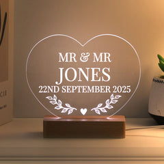 Personalised Heart Shape LED Light