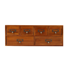 6-Drawer Retro Wooden Desktop Storage Organiser