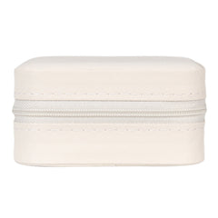 Portable Small White Faux Leather Jewellery Case
