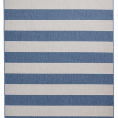 Santa Monica 48644 Blue and Light Beige Stripe Outdoor Rug