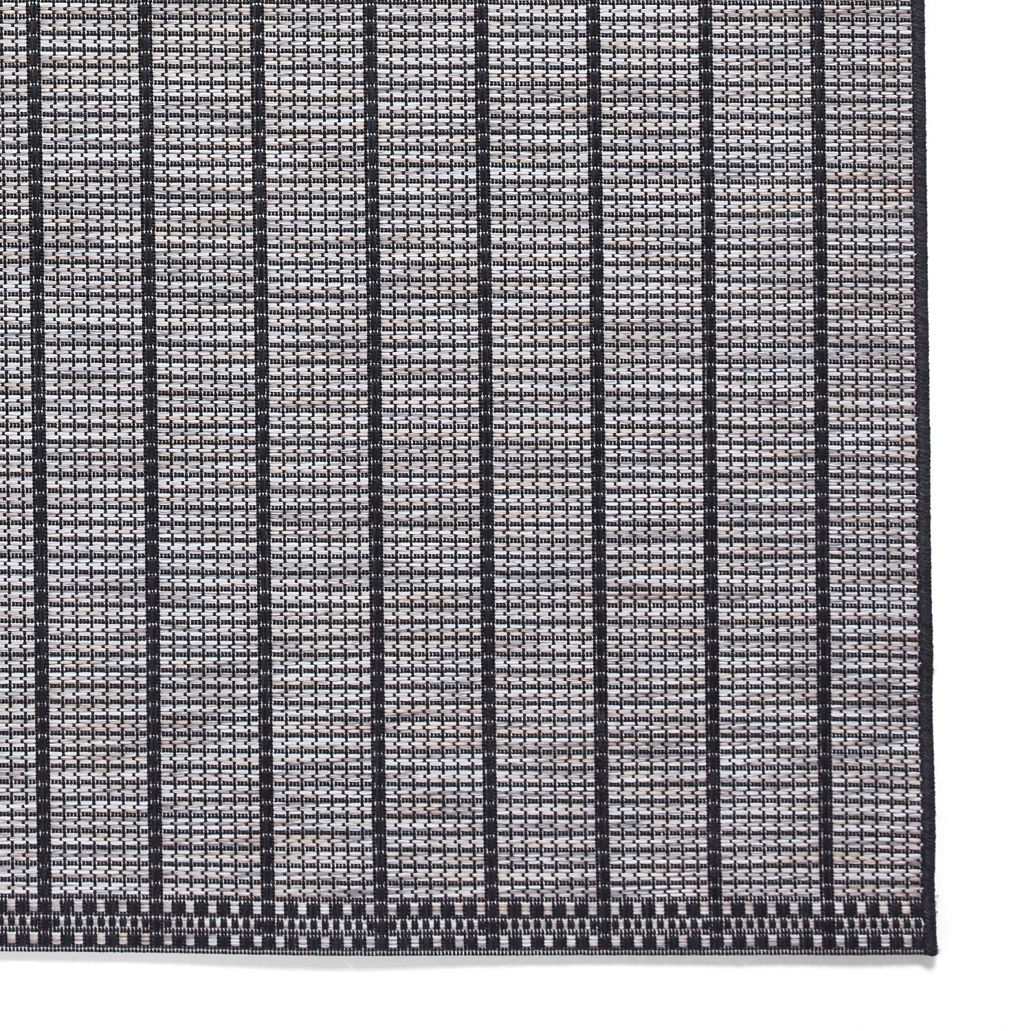 Santa Monica A041 Black Stripe Outdoor Rug
