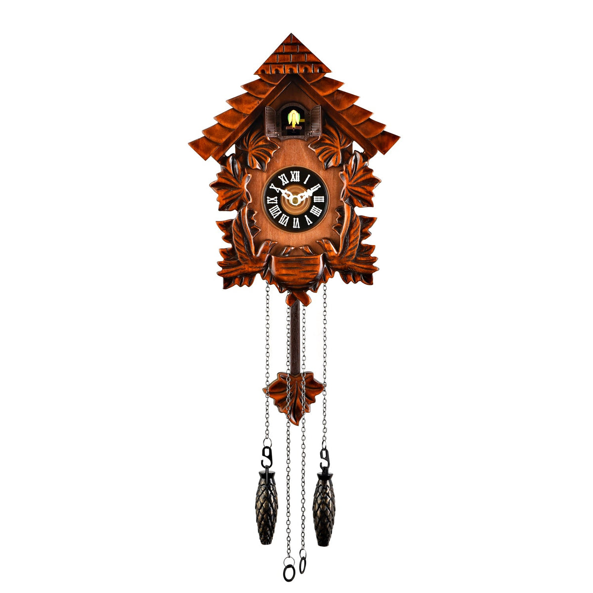 Quartz Wooden Pitched Roof Cuckoo Clock