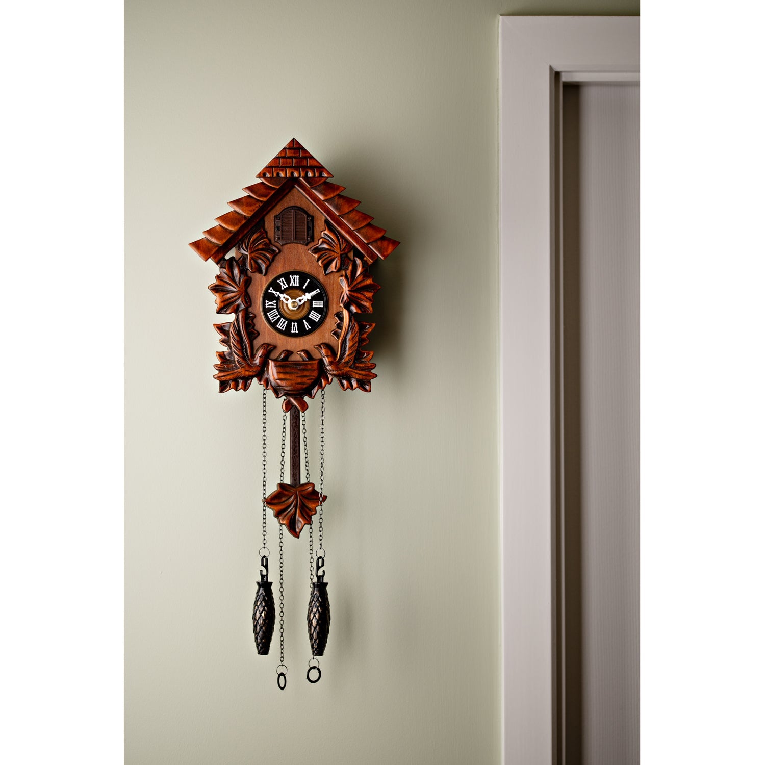 Quartz Wooden Pitched Roof Cuckoo Clock