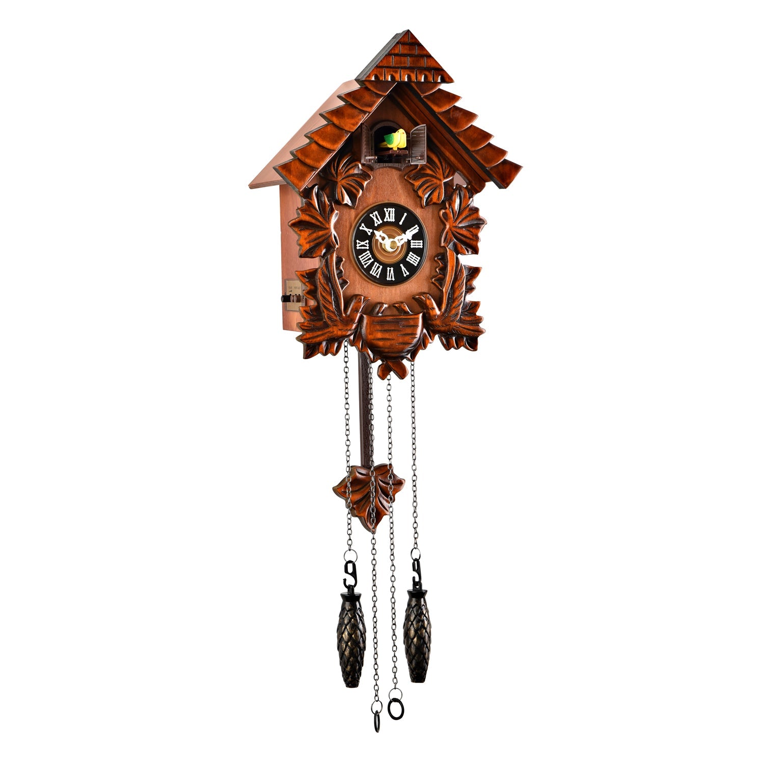 Quartz Wooden Pitched Roof Cuckoo Clock