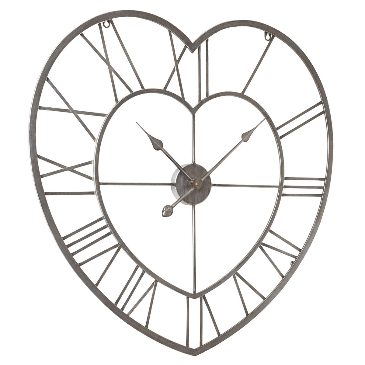 Metal Heart Shaped Wall Clock