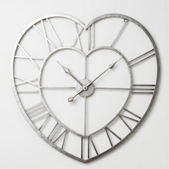 Metal Heart Shaped Wall Clock