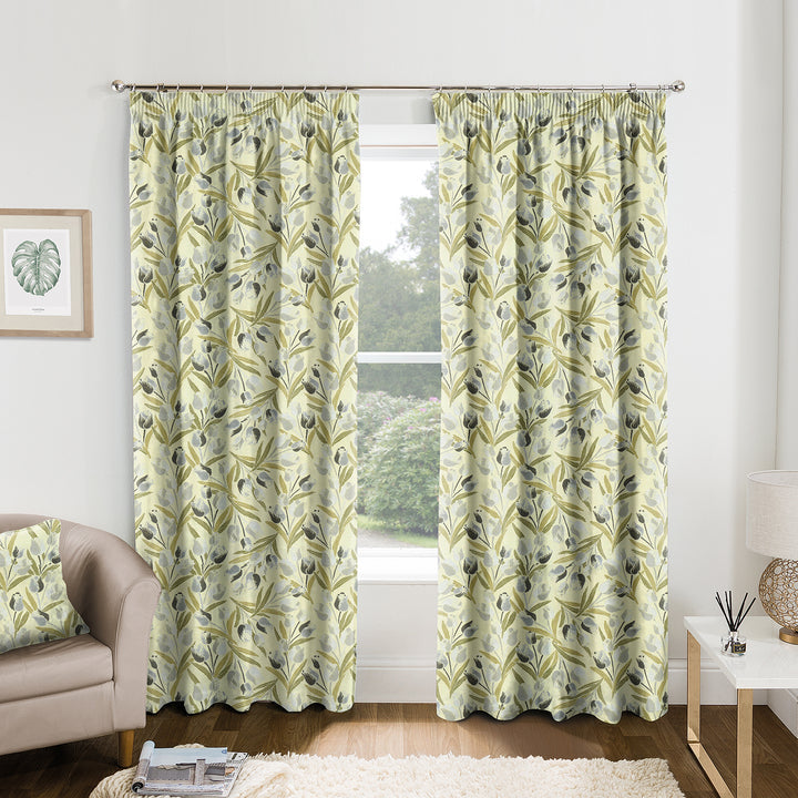 Brisbane Sage Floral Made to Measure Curtains