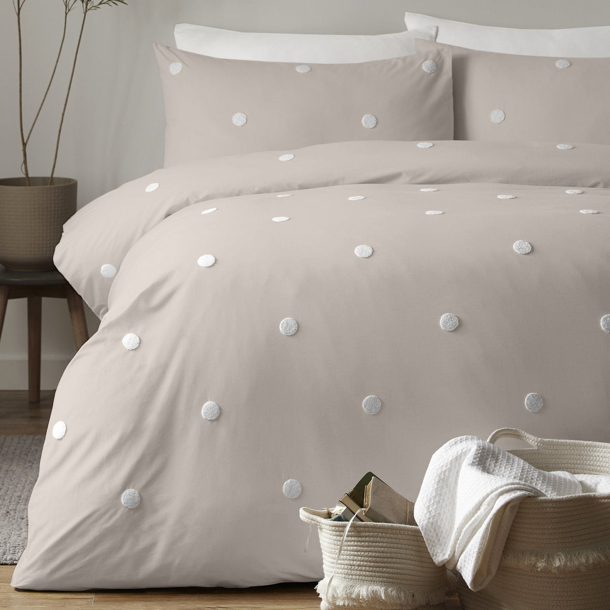 Dot Garden Natural 100% Cotton Duvet Set