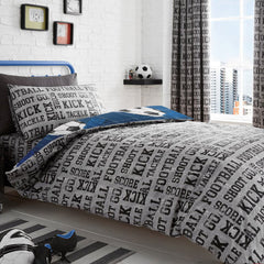 Football Blue Reversible Kids Duvet Set