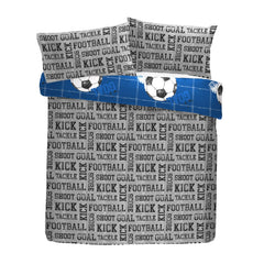 Football Blue Reversible Kids Duvet Set