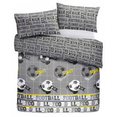 Football Grey Reversible Kids Duvet Set