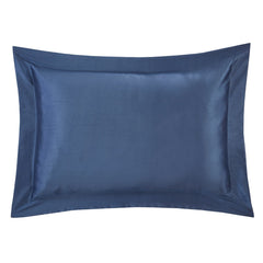 Paisley Chambray Blue Luxury Faux Silk Oxford Pillowcases (Pair)