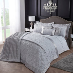 Regency Silver Quilted Jacquard Bedspread (260cm x 260cm)